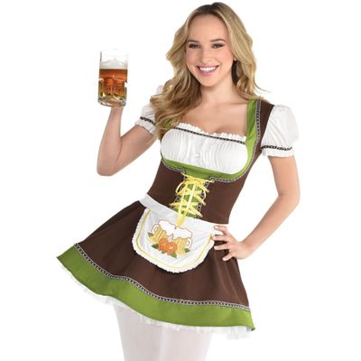 Oktoberfest Dress - Women's X-Large (14-16) - High-Quality, Comfortable Multicolor Outfit, Perfect For Oktoberfest Events, Costume Parties & More - 1 Pc