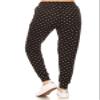 Leggings Depot Women's Relaxed fit Jogger Pants - Track Cuff Sweatpants with Pockets-R885, 1X, Polka Dots view 3