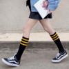 COUVER Striped Women's Cotton Knee High Tube Socks, Women Shoe Size 5-9, Light Gray/White, 1 Pair view 3