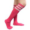 COUVER Striped Women's Cotton Knee High Tube Socks, Women Shoe Size 5-9, Pink/White, 1 Pair view 1