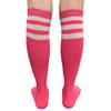 COUVER Striped Women's Cotton Knee High Tube Socks, Women Shoe Size 5-9, Pink/White, 1 Pair view 2