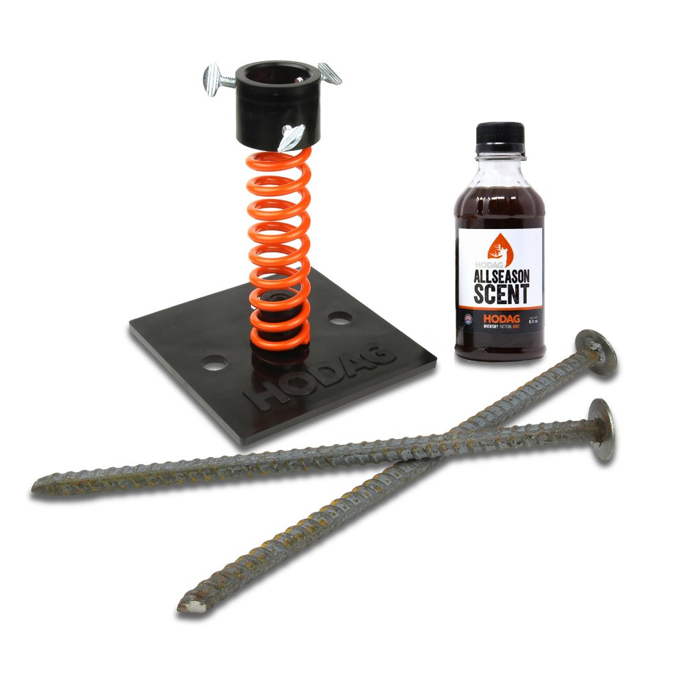 HODAG Licking Stick Mock Scrape Kit for Hunting Food Plot Attractant & Lure for Whitetail Hunters Includes 8 oz AllSeason Scent for Deer Alternative to Bait, Feeders, & Mineral Blocks (Orange)