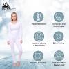 Ultra Dry Women Thermal Underwear Set; Base Layer Soft Fleece Lining Ladies 2 pc Top Shirt & Bottom Leggings Tights Long Johns(White, X-Small) view 2