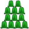 KUUQA 12 Pcs Drawstring Backpack Bags String Backpack Bulk Sport Gym Sack Bags for Traveling and Storage (Dark Green) view 1