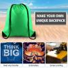 KUUQA 12 Pcs Drawstring Backpack Bags String Backpack Bulk Sport Gym Sack Bags for Traveling and Storage (Dark Green) view 4