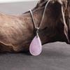 iSTONE 925 Sterling Silver Natural Gemstone Rose Quartz Ladies Pendant Necklace, Gemstone Birthstone with 18" Silver Chain view 2