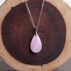 iSTONE 925 Sterling Silver Natural Gemstone Rose Quartz Ladies Pendant Necklace, Gemstone Birthstone with 18" Silver Chain view 3