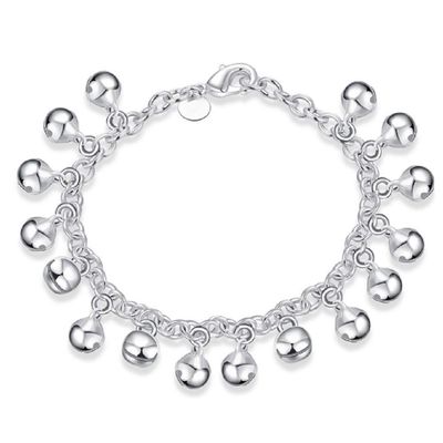 LRGKMCWTOB 925 Sterling Silver Popular Silver Jewelry Silver Jewelry Fashion Boutique Adjustable Bell Chain Bracelet Ladies Bracelet
