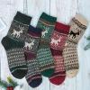 Loritta Wool Socks for Women Warm Winter Socks Knit Crew Calf Hiking Boot Sock Stocking Stuffers Gifts,ZU-christmas Elk view 4