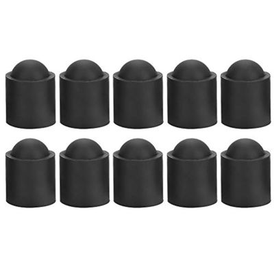 Alomejor 10pcs Pool Cue Tip Pool Cue hat Rubber Cover Billiards Cues Stick hat for Snooker Cue Tip Pool Billiards Accessories(Black)