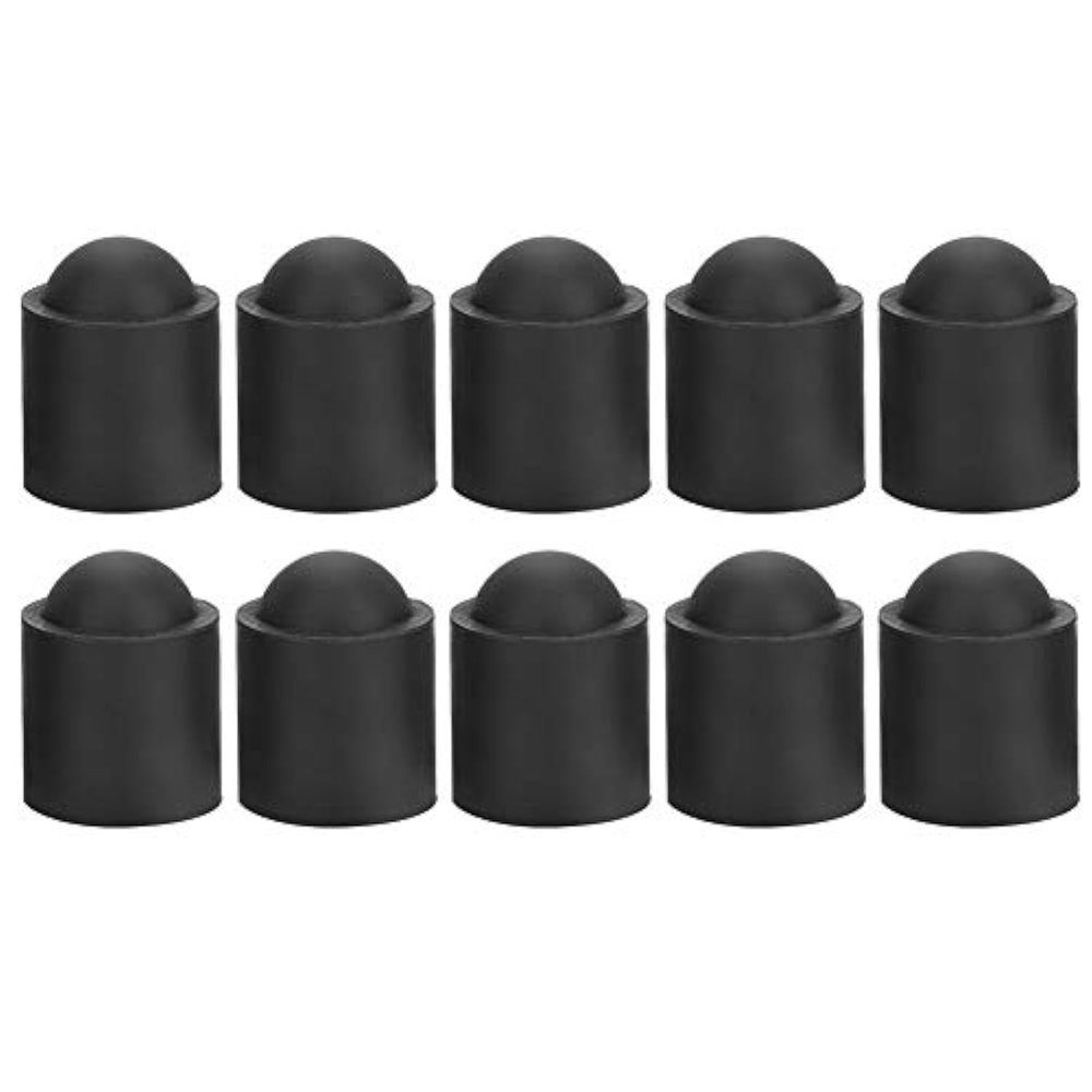 Alomejor 10pcs Pool Cue Tip Pool Cue hat Rubber Cover Billiards Cues Stick hat for Snooker Cue Tip Pool Billiards Accessories(Black)