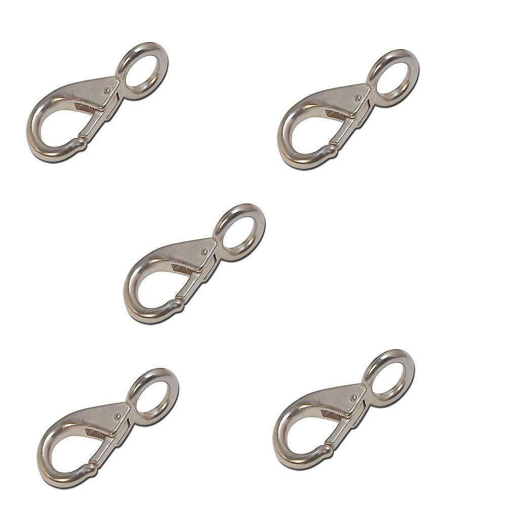 Prolinemax Fixed Eye Boat Snap Hook Marine Grade 316 5 Pc 5/8'' Stainless Steel Size