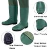 PLUSINNO Fishing Chest Waders for Men with Boots, 2-Ply Nylon/PVC Waterproof Lightweight Breathable Hunting Fly Fishing Waders with 3 Buckles for Women view 3