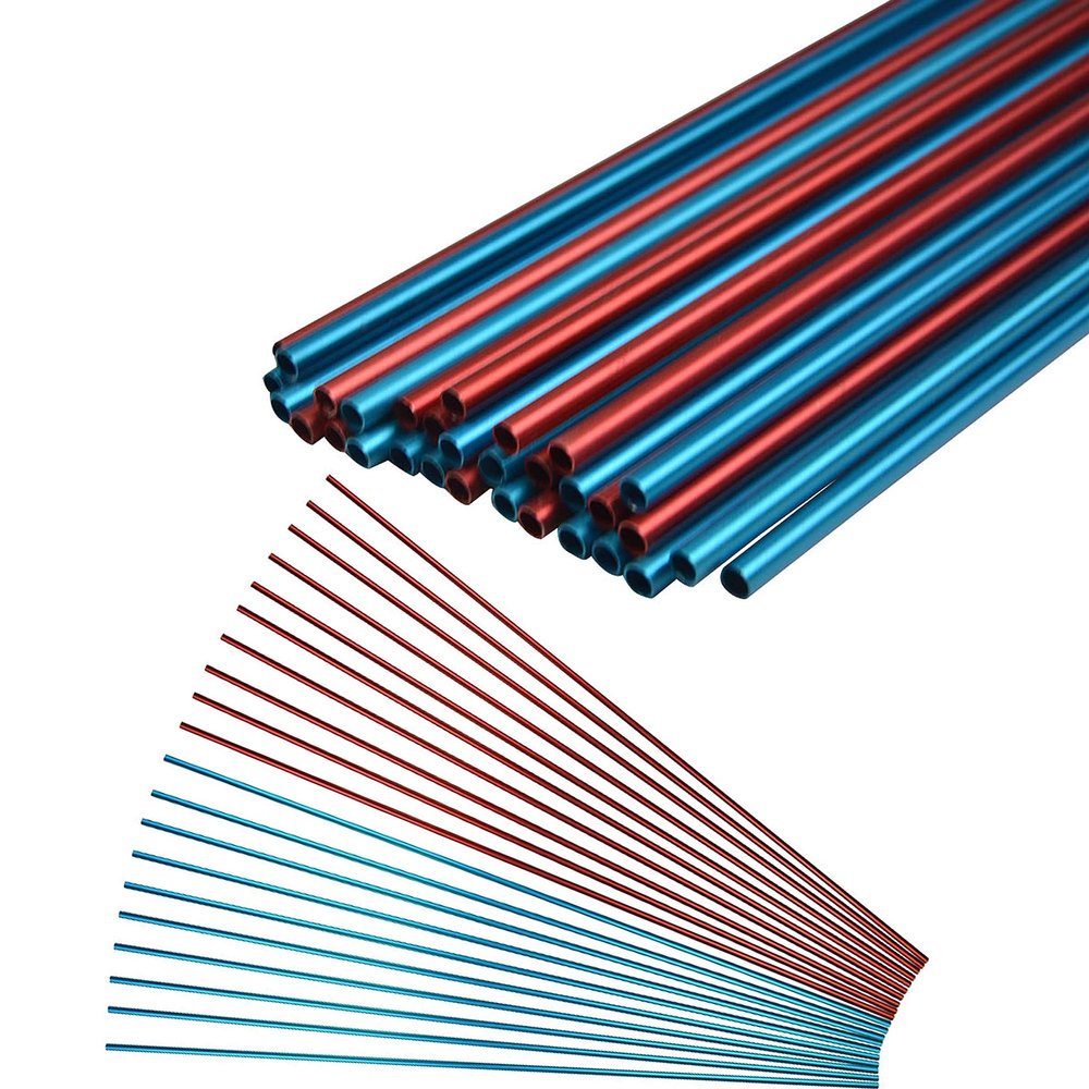 30Inch Archery Aluminum Arrow Shaft Spine 500 DIY Hunting Arrow Shaft for Compound Bow Recurve Bow Hunting Target Shooting (Blue, 6pcs)