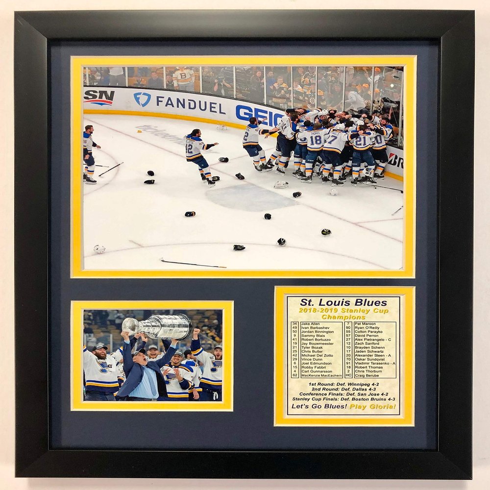 NHL St. Louis Blues Stanley Cup Champions Framed Double Matted Photos, Celebration, 12" x 15"