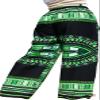RaanPahMuang African Dashiki Rising Sun Elastic Waist Ankara Pants, Large, Traditional Dashiki - Black Green view 2