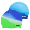 Aegend 2 Pack Kids Swim Cap for Girls Boys Age 3-8, Waterproof Swim Cap Kids Durable Silicone Swimming Cap for Long Hair, Blue & Green view 2