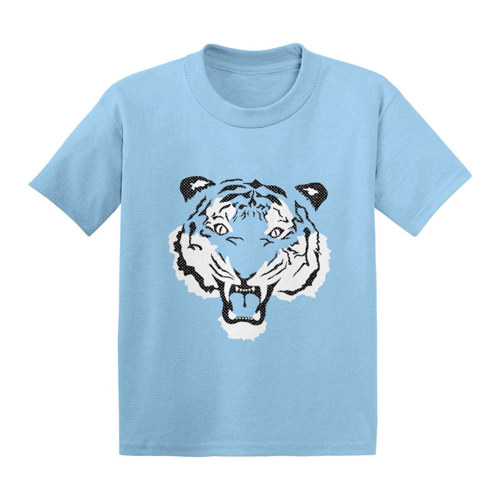 Tiger Face - Fierce Spirit Animal Infant/Toddler Cotton Jersey T-Shirt (Light Blue, 12 Months)