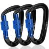 3 Heavy Duty Carabiner Clips 12kN (2697 lbs)-Lightweight Locking Carabiners for Securing PetsCamping, Hiking, HammockOutdoor and Gym etc, Keychains& Utility view 1