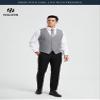 HISDERN Men's Suit Vest Grey Business Formal Dress Waistcoat Vest Wedding with 3 Pockets for Suit or Tuxedo view 4