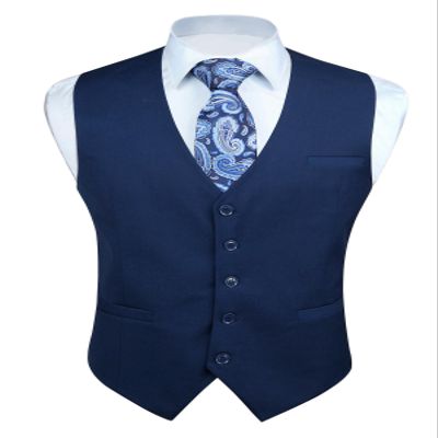 HISDERN Men's Suit Vest Business Formal Dress Waistcoat Vest with 3 Pockets for Suit or Tuxedo