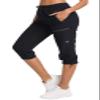 ChinFun Women's Hiking Capris Pants Outdoor Quick Dry Cargo Cropped Pants Water Resistant UPF 50+ Black L view 1