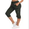 ChinFun Women's Outdoor Quick Dry Pants Breathable Water-Resistant UPF50+ Camping Hikking Capri Pants Army Green L view 1