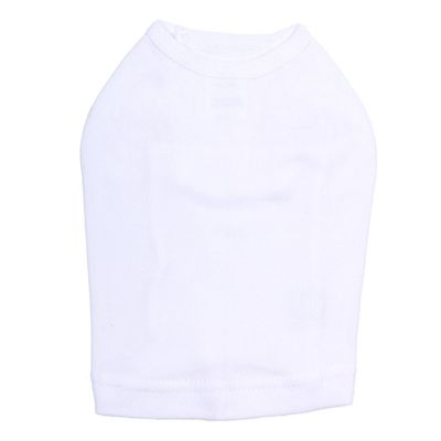 3XL - White Plain, Blank Dog Tank/t-Shirt