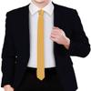 GUSLESON 4cm Slim Silk Tie Solid Gold Yellow Ties For Men Skinny Necktie (0801-11) view 2
