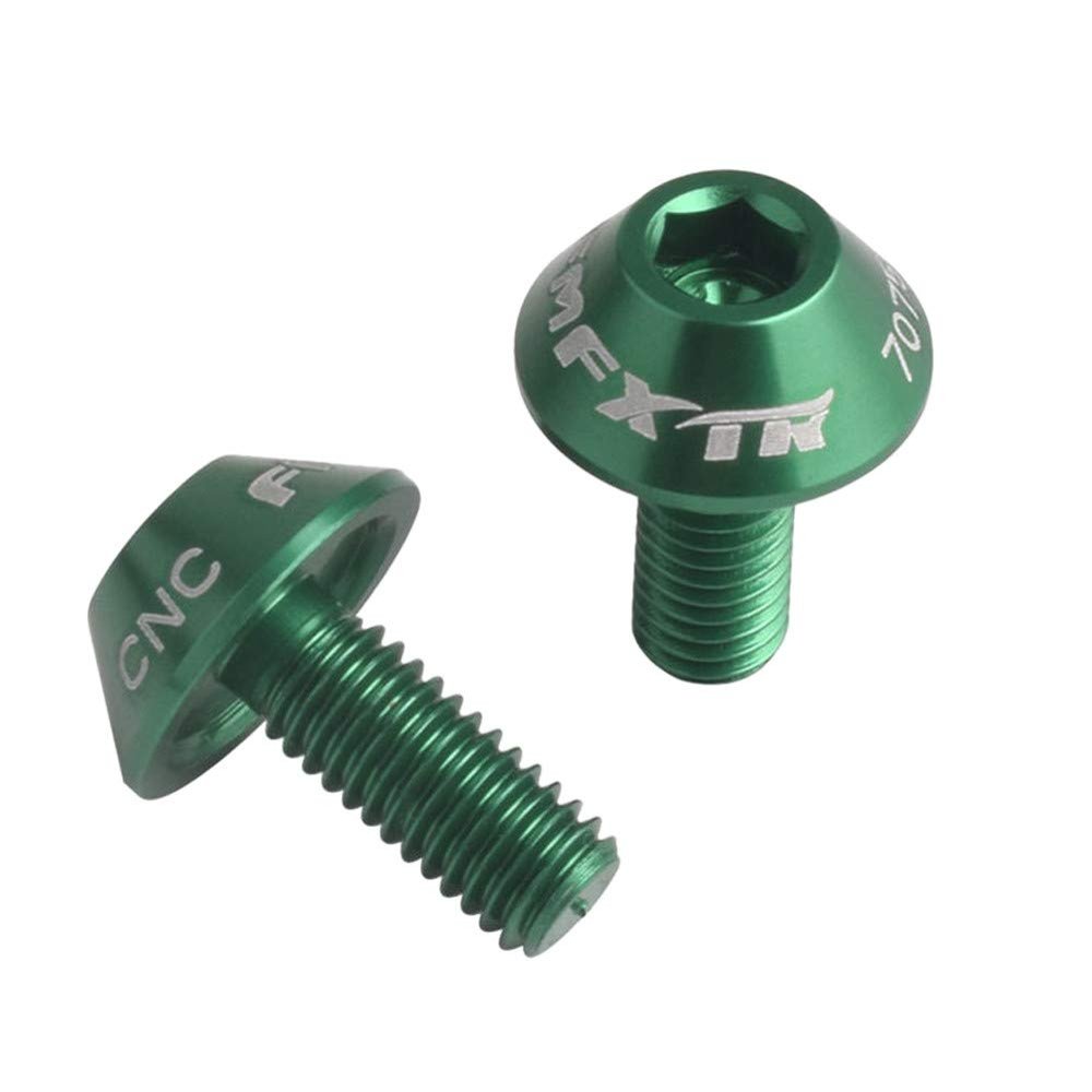 charmsamx Hex Screw 1/4" Screws(2pcs), Precision Anodized Water Cage Bolts, Aluminum Alloy Water Bottle Cage Screws for MTB,Mountain Bike,Road Bicycle (Green)