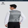 HISDERN Men's Suit Vest Grey Business Formal Dress Waistcoat Vest Wedding with 3 Pockets for Suit or Tuxedo view 3