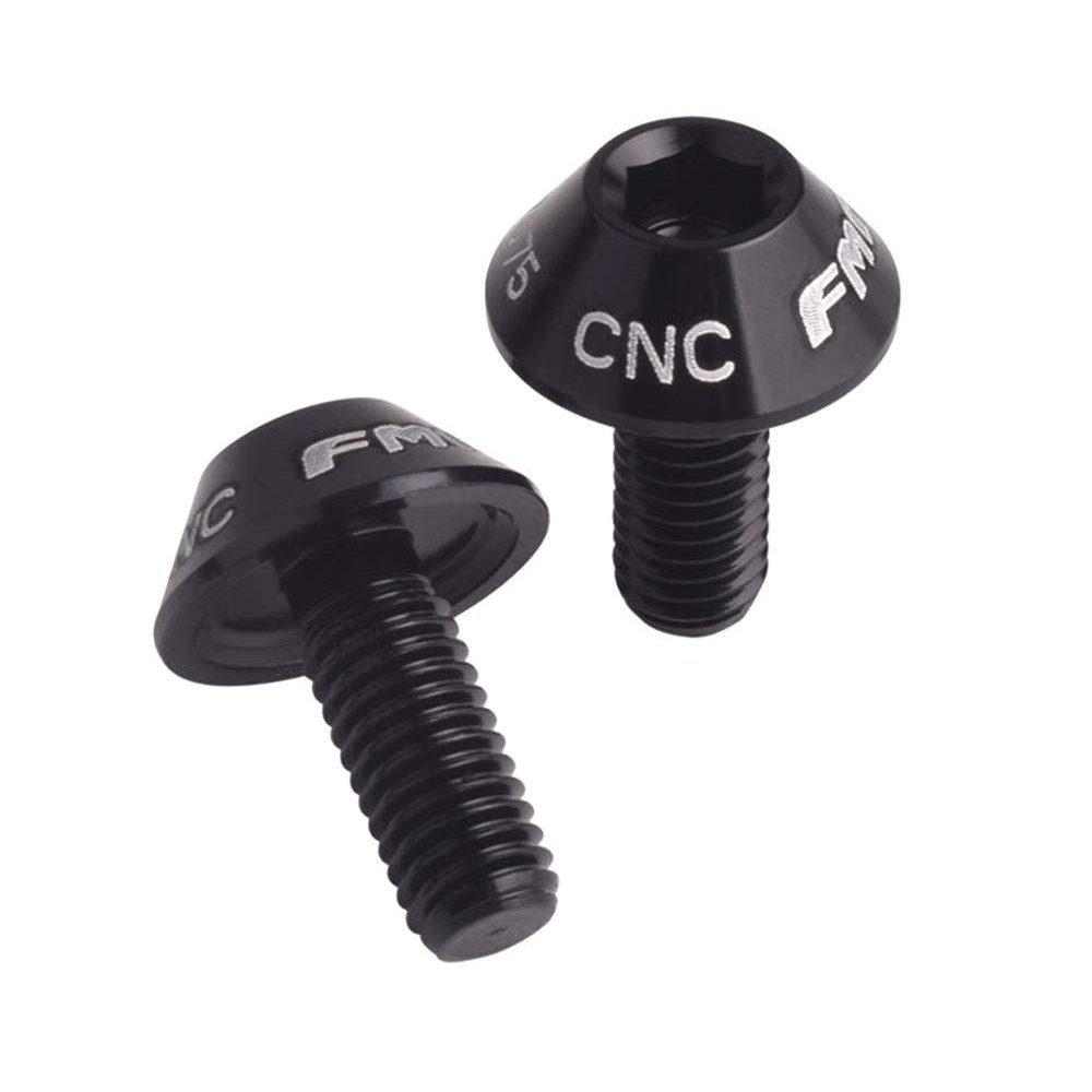 charmsamx Hex Screw 1/4" Screws(2pcs), Precision Anodized Water Cage Bolts, Aluminum Alloy Water Bottle Cage Screws for MTB,Mountain Bike,Road Bicycle (Black)