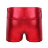 easyforever Girls Shiny Metallic Dance Booty Shorts Gymnastics Athletic Yoga Shorts Ballet Dance Hot Pants Bottoms Red 12 Years view 2