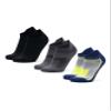 DANISH ENDURANCE 3 Pack Low-Cut Athletic Socks, Moisture Wicking, Men & Women, Multicolor (1 x black, 1 x grey, 1 x blue/neon yellow), Large view 1