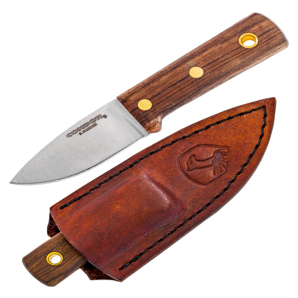 Condor Tool & Knife Compact Kephart Knife - 1095 High-Carbon Steel Blade - Ergonomic Walnut Handle - Premium Handcrafted Leather Sheath - Ideal for Survival, Camping, and Outdoor Adventures