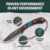 Condor Tool & Knife Blue River Fixed Blade Knife - 1095 High-Carbon Steel Blade with Full-Tang Construction - Walnut Handle with Turquoise Stone Inlay - Ideal for Bushcraft, Camping & Survival view 4