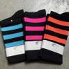 COUVER Striped Women's Cotton Knee High Tube Socks, Women Shoe Size 5-9, Red/Black, 1 Pair view 3