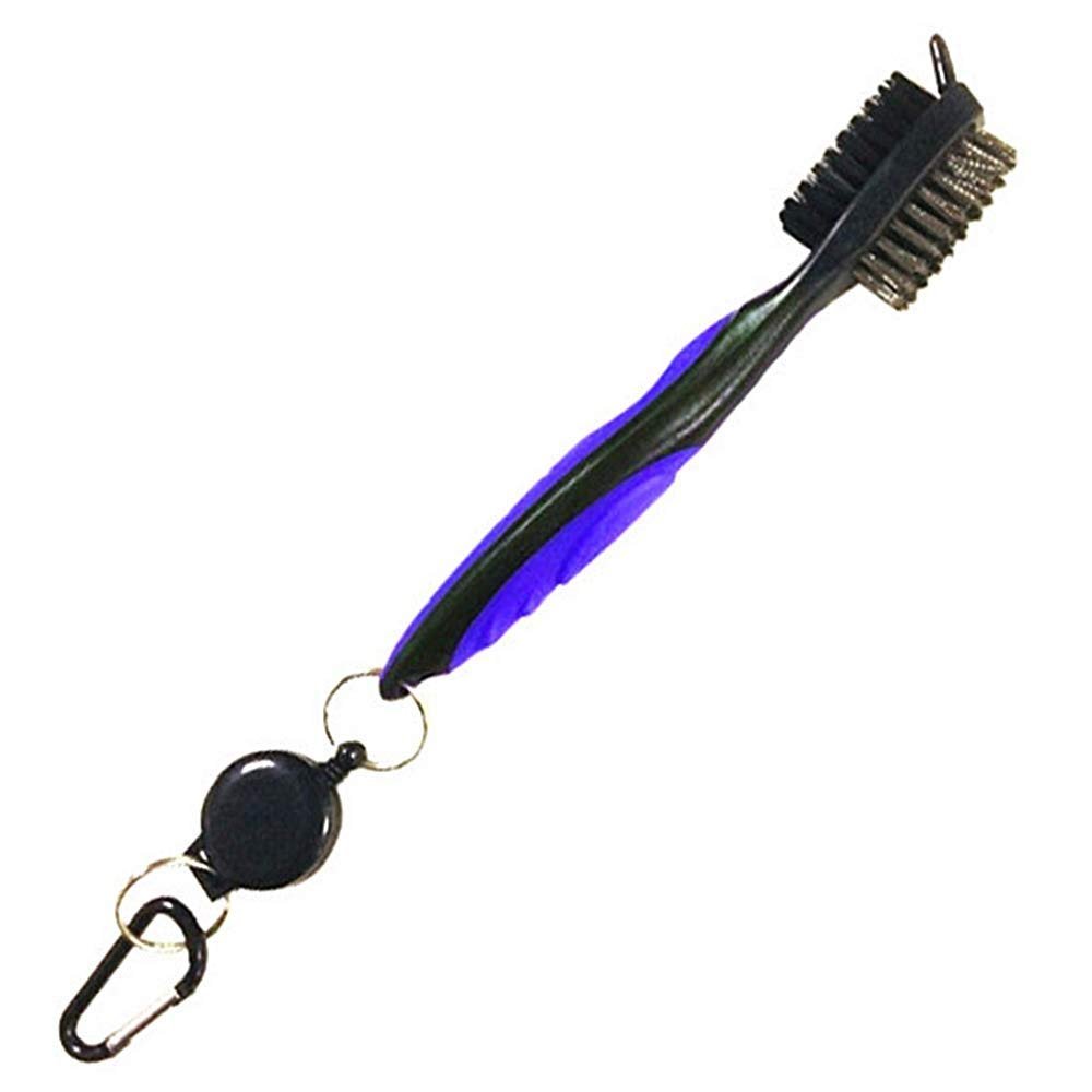 Minicartshop Golf Club Brush Golf Groove Cleaning Brush 2 Sided Golf Putter Wedge Ball Groove Cleaner Kit Cleaning Tool Golf Accessories (Blue)