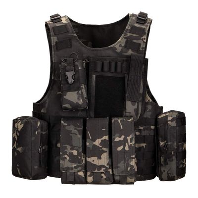 UNISTRENGH Tactical MOLLE Vest Military Airsoft Vest Adjustable Breathable Combat Training Vest for Outdoor Hunting,Fishing,Army Fans,CS War&Survival Game, Combat Training (Black-scorpion Camouflage)