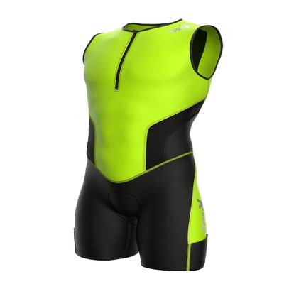 Sparx X Triathlon Suit Men Racing Tri Cycling Skin Suit Bike Swim Run (Hiviz_Elite, Small)