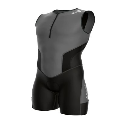 Sparx X Triathlon Suit Men Racing Tri Cycling Skin Suit Bike Swim Run (Gray_Elite, XL)
