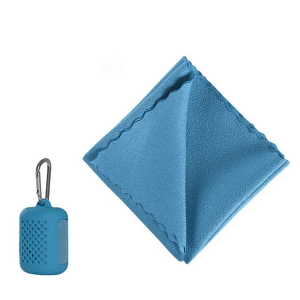 Travel Quick Dry Towel with Breathable Silica Gel Case and Portable Carabiner Outdoor Creative Microfiber Sports Towel Portable Cooling Handkerchief