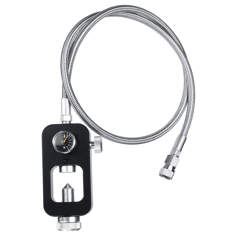 IORMAN DIN Valve Scuba Adapter 4500psi High Pressure PCP Paintball HPA Tank Fill Station (Stainless Steel Braided)