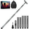 aiGear G2 Tactical Stick Hiking Walking Staff - Trekking Poles Outdoor Adjustable Hiking Stick for Camping Hiking 5 Tubes 40.5 inch Graywith Multitool view 1