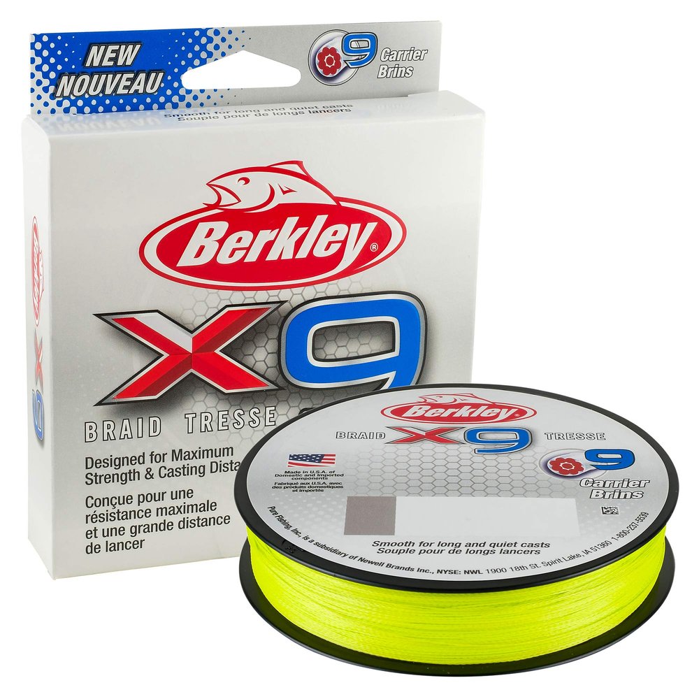 Berkley Jordan Lee x9 Braid Superline, Flame Green, 30-Pound Break Strength, 2188yd Fishing Line, Suitable for Freshwater and Saltwater Environments