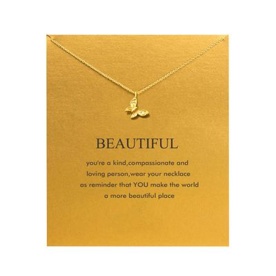 Baydurcan Butterfly Necklace for Women with Message Card Gifts for Friends (Butterfly)