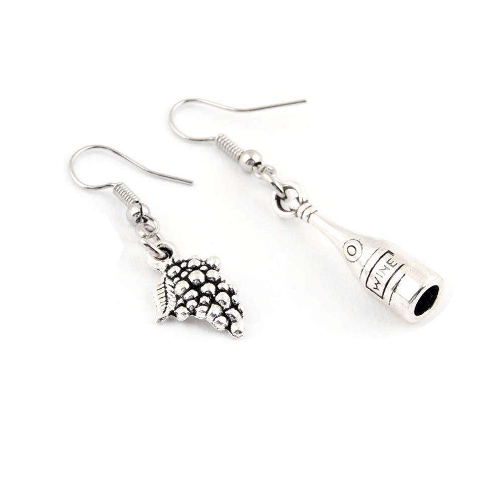 1Pair Mix Creative Grapes And Wine Glasses Charms Hangle Earrings For Women Ornaments Party Gift Jewelry