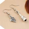 1Pair Mix Creative Grapes And Wine Glasses Charms Hangle Earrings For Women Ornaments Party Gift Jewelry view 2