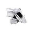 Silky Toes Foldable Flats for Women  Portable Ballet Shoes for Weddings, Parties, Events, Travel  Compact Purse Slippers (Large, Silver Sequins) view 1
