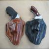Azula Leather 2 Slot Molded Pancake Belt Holster for Smith & Wesson S&W 10, 19, 64, 66 3" Revolver Black Left Hand view 1